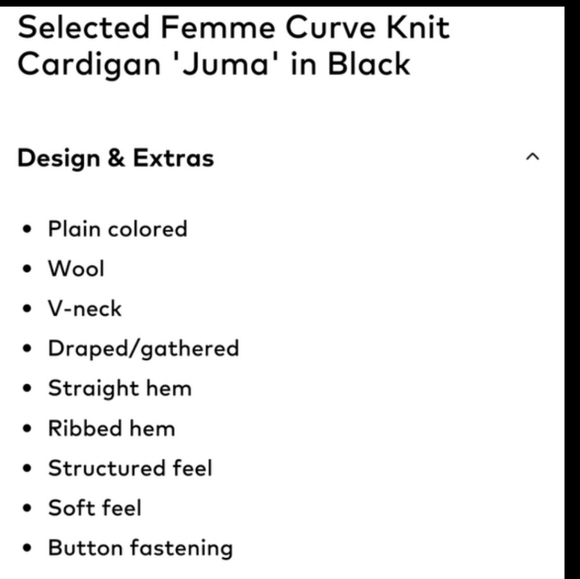 Selected Femme Curve Knit Cardigan 'Juma' Black Size Large (Wool & Alpaca) - Picture 15 of 16